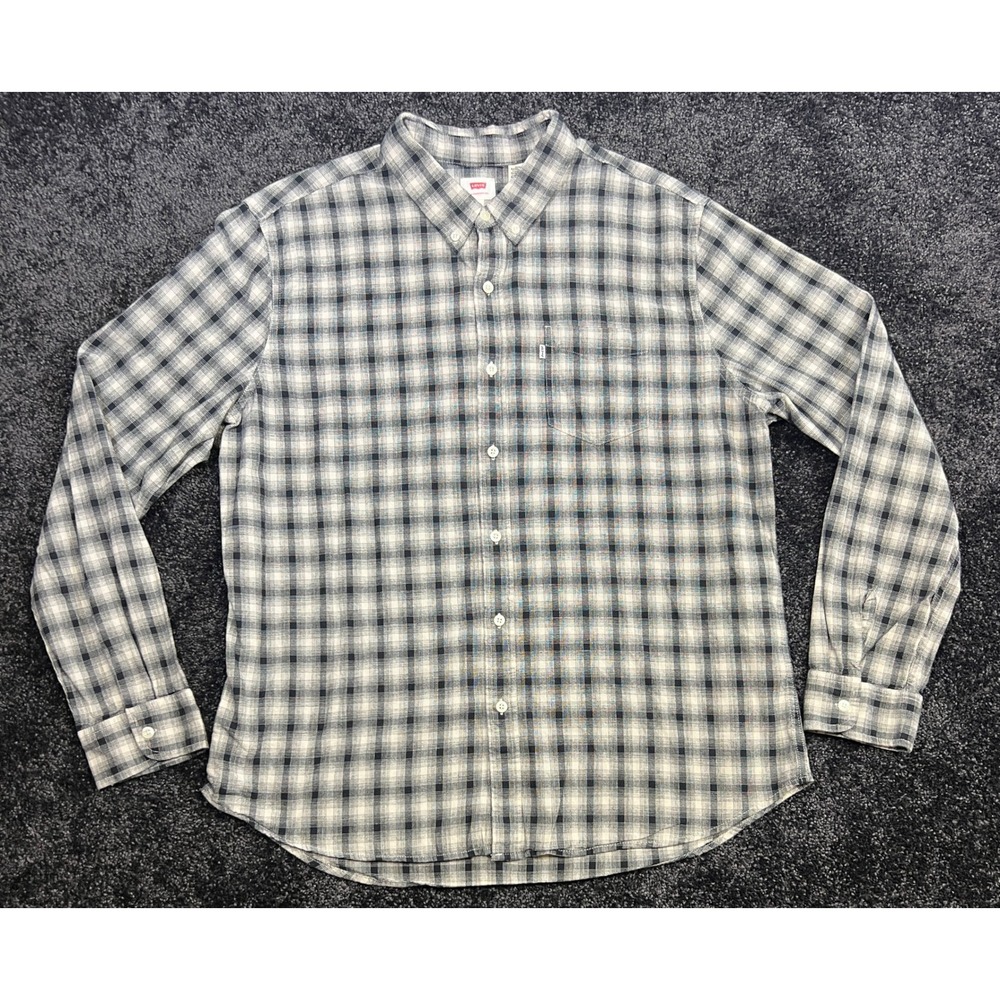 Levi's XXL Button Down Shirt Mens Long‎ Sleeve Plaid Checkered Casual